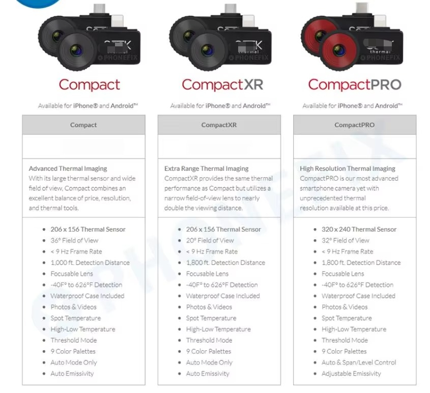 Untuk Kamera Pencitraan Termal - Seek Compact Pro Android ulasan dan harga